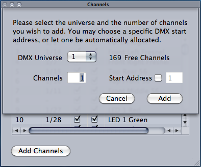 Channel Configuration Panel